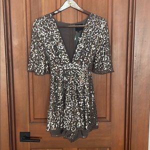 NWT X by NBD Maxwell Sequin Romper